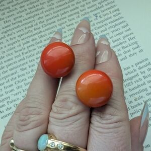 Elegant Orange Stud Earrings